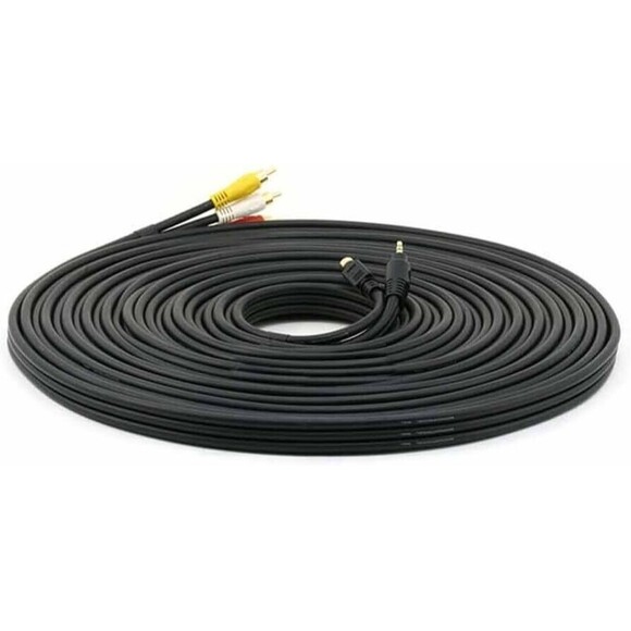 7 PIN Male S-VIDEO, 3.5mm Stereo Single Pin to 3 RCA Composite 50 feet Monoprice - Picture 3 of 4